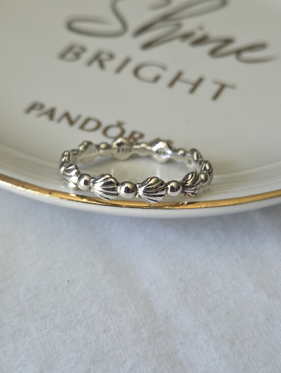 Pandora Jewelry - Pandora Beaded Seashell Band Nautical Ring Size 8.5/ 58